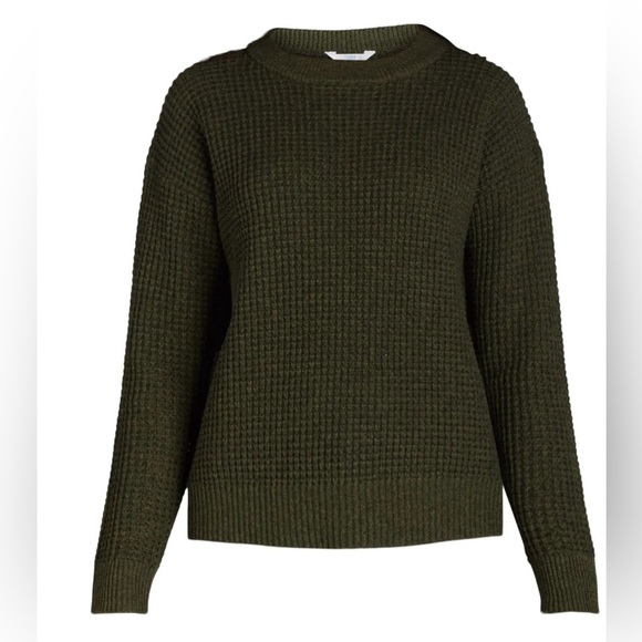 🎂😀🔥Time and Tru - Olive Green Waffle Knit Sweater - XL - Picture 1 of 4